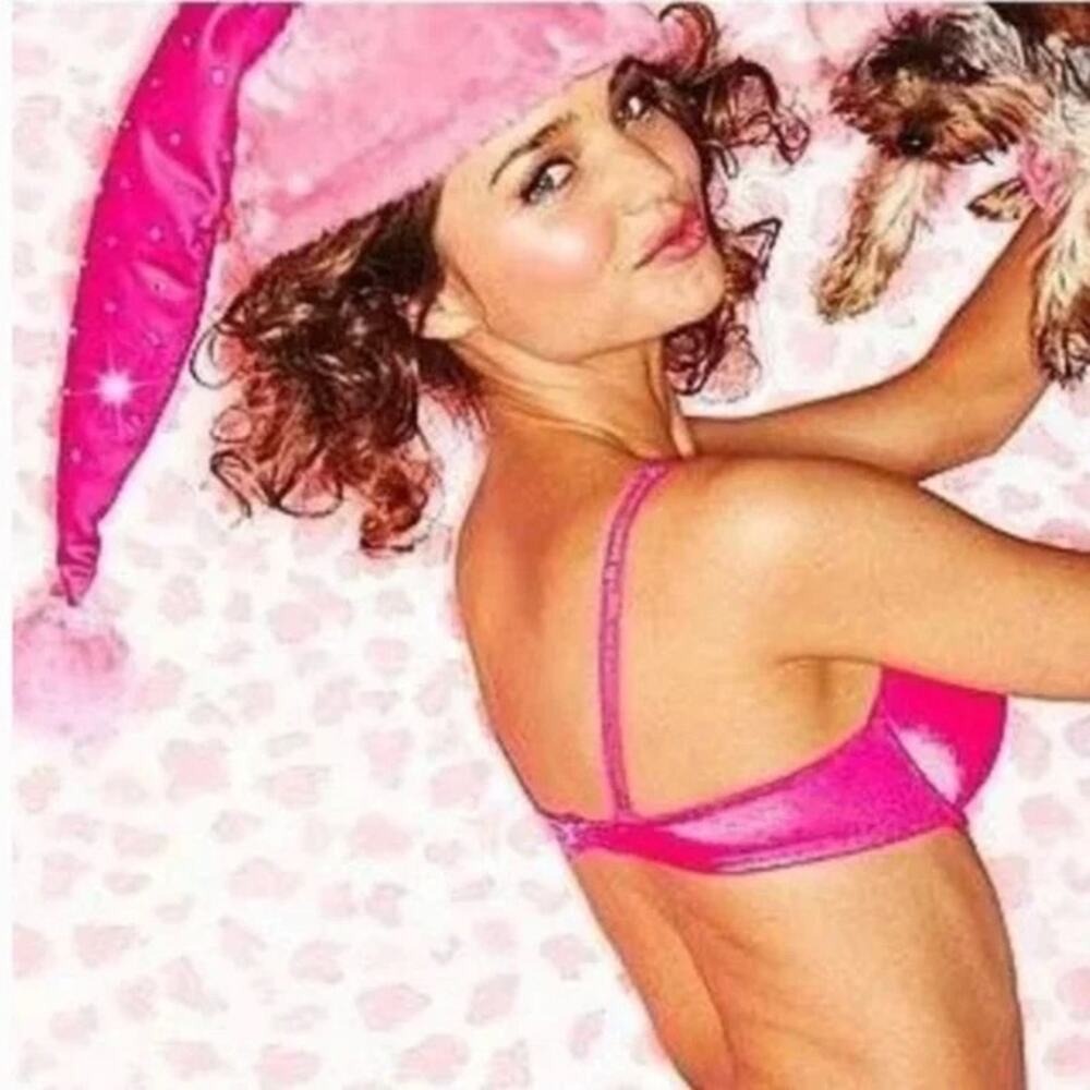 Vintage Victoria's Secret Sexy Little Things Pink Bling rhinestone Santa Hat New - Picture 5 of 6